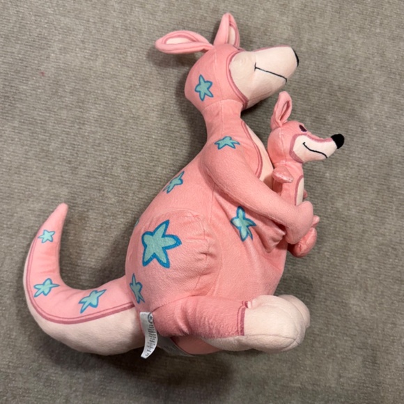 DISNEY STORE Its A Small World Pink Kangaroo And Joey Plush 16” Stuffed Animal - Picture 4 of 9